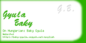 gyula baky business card